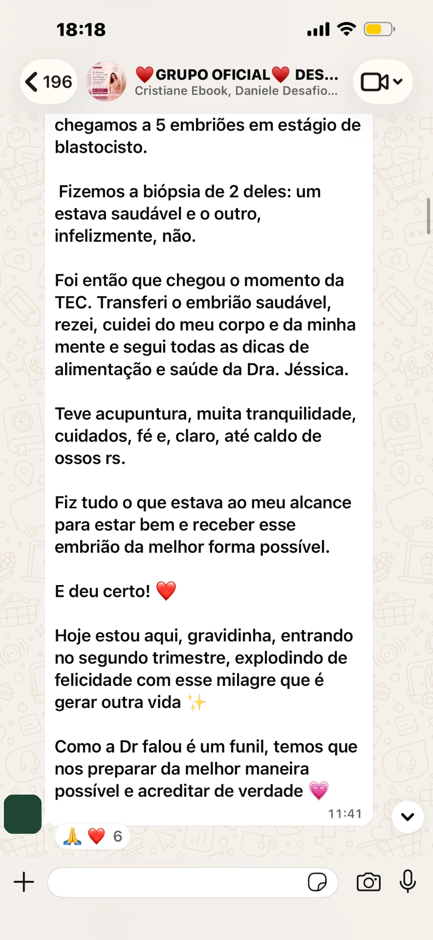 Depoimento real de uma paciente 13