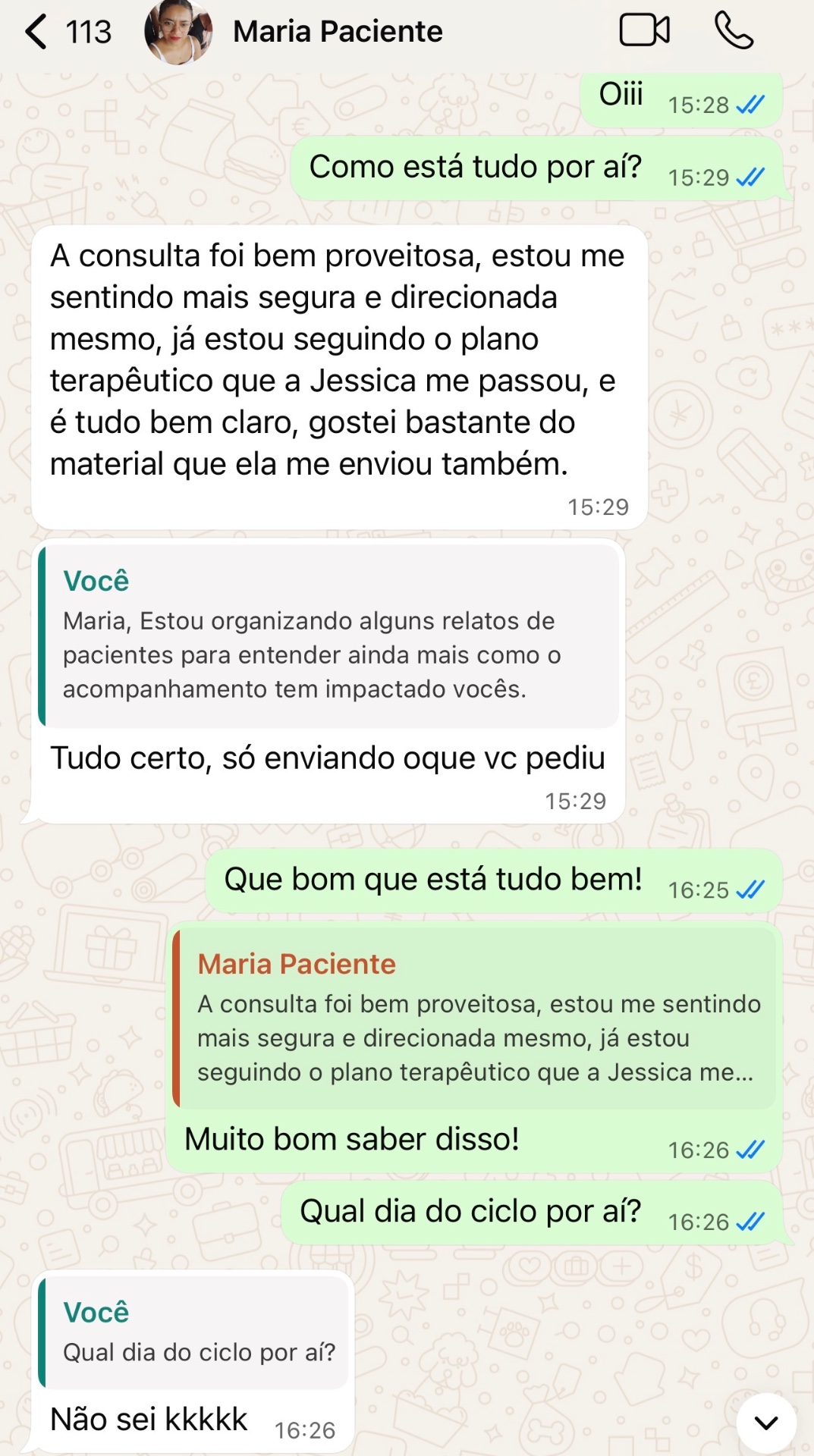 Depoimento real de uma paciente 2